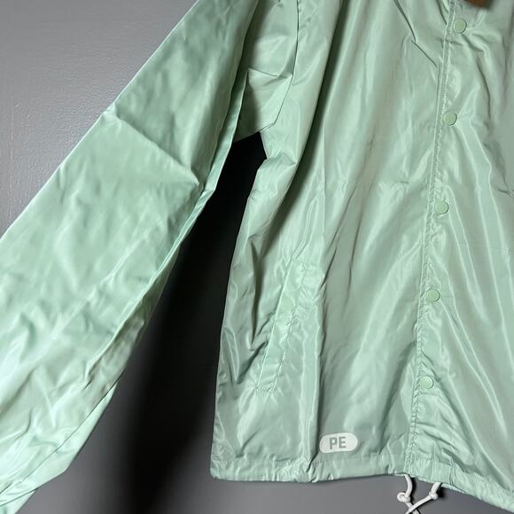 Russell Athletic M Coach Jacket Mint Green Windbreaker Snap Front Lightweight - Picture 13 of 16